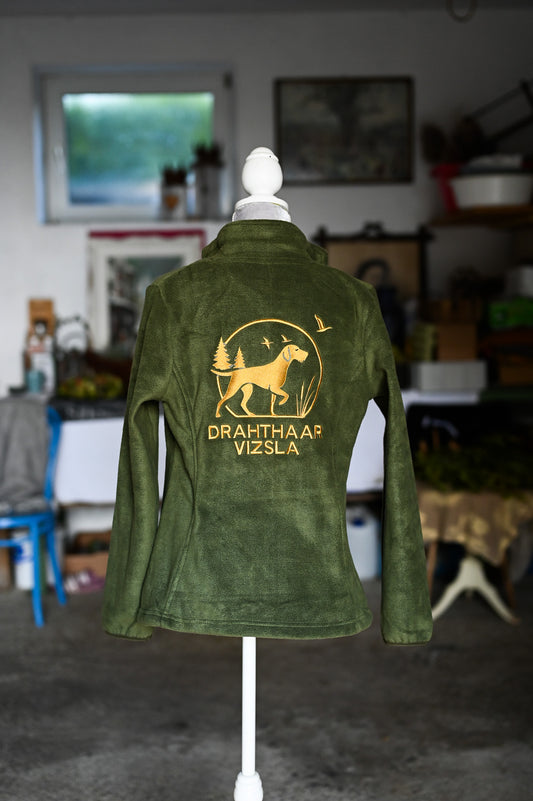 Fleece-Weste Damen mit Kapuze - Drahthaar Vizsla